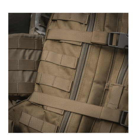 Close-up of M-Tac Large Assault Pack Backpack with MOLLE system in beige color
