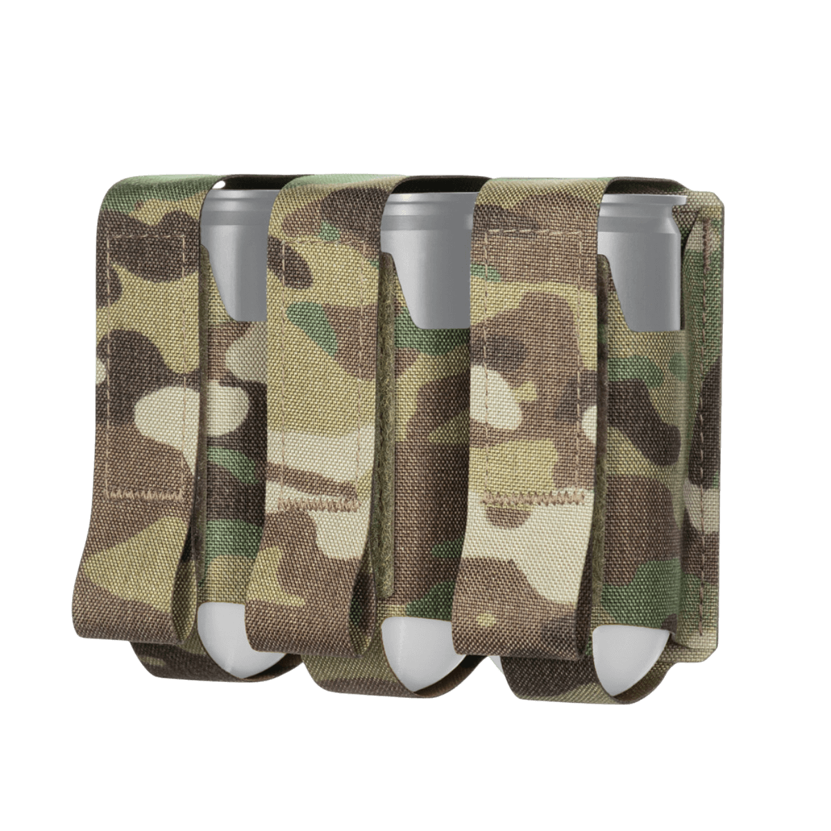 M-Tac Pouch til 3 VOG-Granater med MOLLE Laser Cut system, designet til opbevaring af 40 mm VOG-25 granater, camouflage og holdbar Cordura.