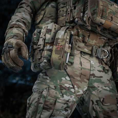 M-Tac Lomme til Tourniquet Closed i multicam nylon med solid lukning, gallery position 1, til NIJ-certificeret taktisk beskyttelse.