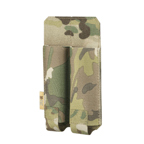 M-Tac Double Magazine Pouch APS Laser Cut in lightweight Cordura, designed for two APS magazines. MOLLE mounted, elastic secured. Camouflage design.