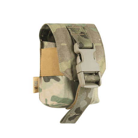 M-Tac Fragmentation Grenade Laser Cut pouch in camouflage nylon with robust buckle, designed for tactical storage, gallery position 1.