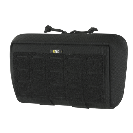 M-Tac Admin Pouch Large Elite in black with laser-cut velcro panel, ideal for storing tactical gear.