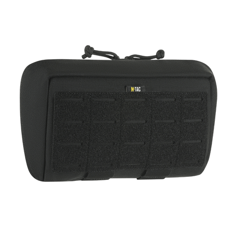 M-Tac Admin Pouch Large Elite, black tactical pouch with laser-cut velcro panel, made from durable Cordura 500D.