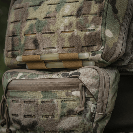 M-Tac Admin Pouch Large Elite in camouflage with velour velcro panel and laser-cut details for tactical storage.