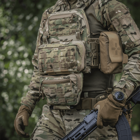 M-Tac Admin Pouch Large Elite in use on tactical gear, made from Cordura 500D, ideal for storing necessary items.