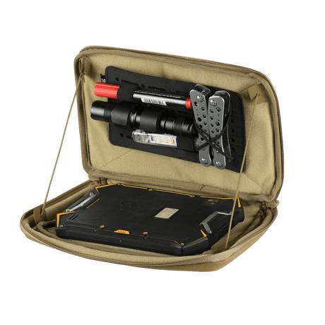 M-Tac Admin Pouch X-Large Elite open for storing tactical tools and tablet.