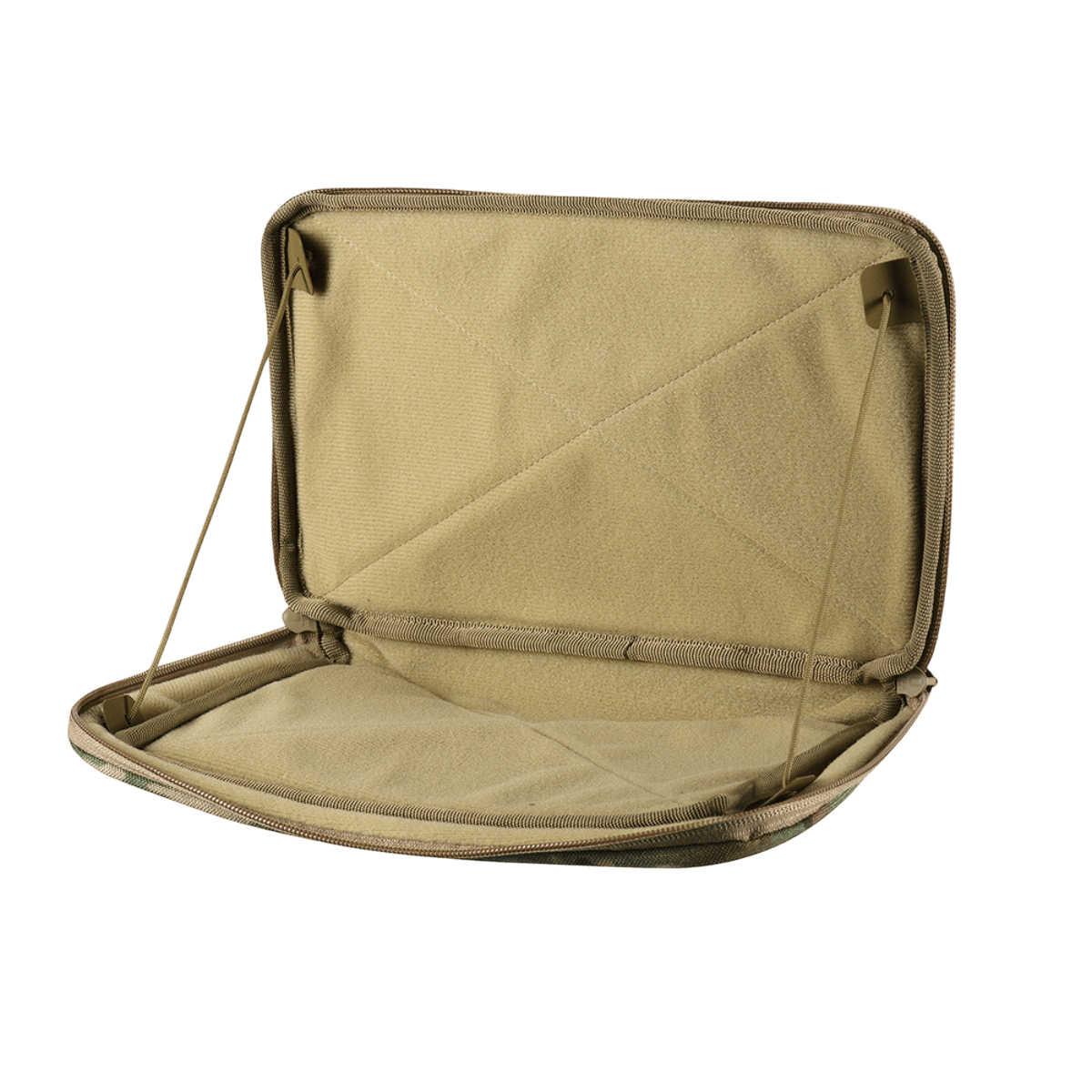 M-Tac Admin Pouch X-Large Elite åben, viser rummelig indvendig opbevaring med modulære indsatsmuligheder, ideel til taktisk udstyr.