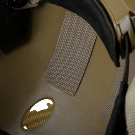 M-Tac Vilha Cover Sticker Set (5 pcs) mounted inside a helmet to ensure strong adhesion and resistance to moisture.