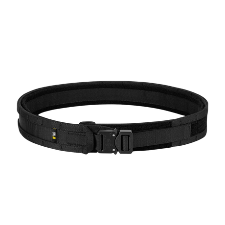 M-Tac Range Belt Cobra Buckle Gen.IV in black, tactical belt for military use with adjustable size and Tegris reinforcement.