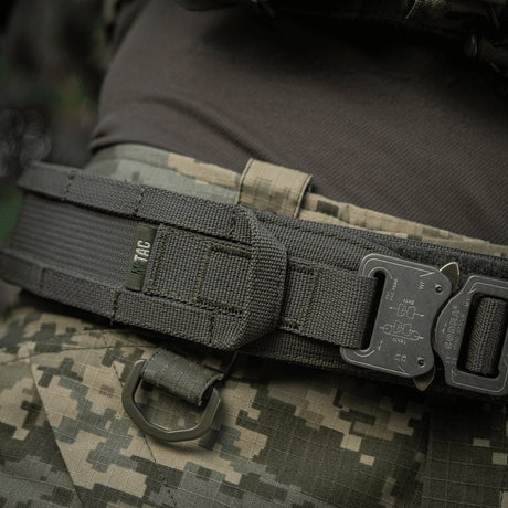 M-Tac Range Belt Cobra Buckle Gen.IV in use, tactical belt for military use with adjustable size and Tegris composite reinforcement