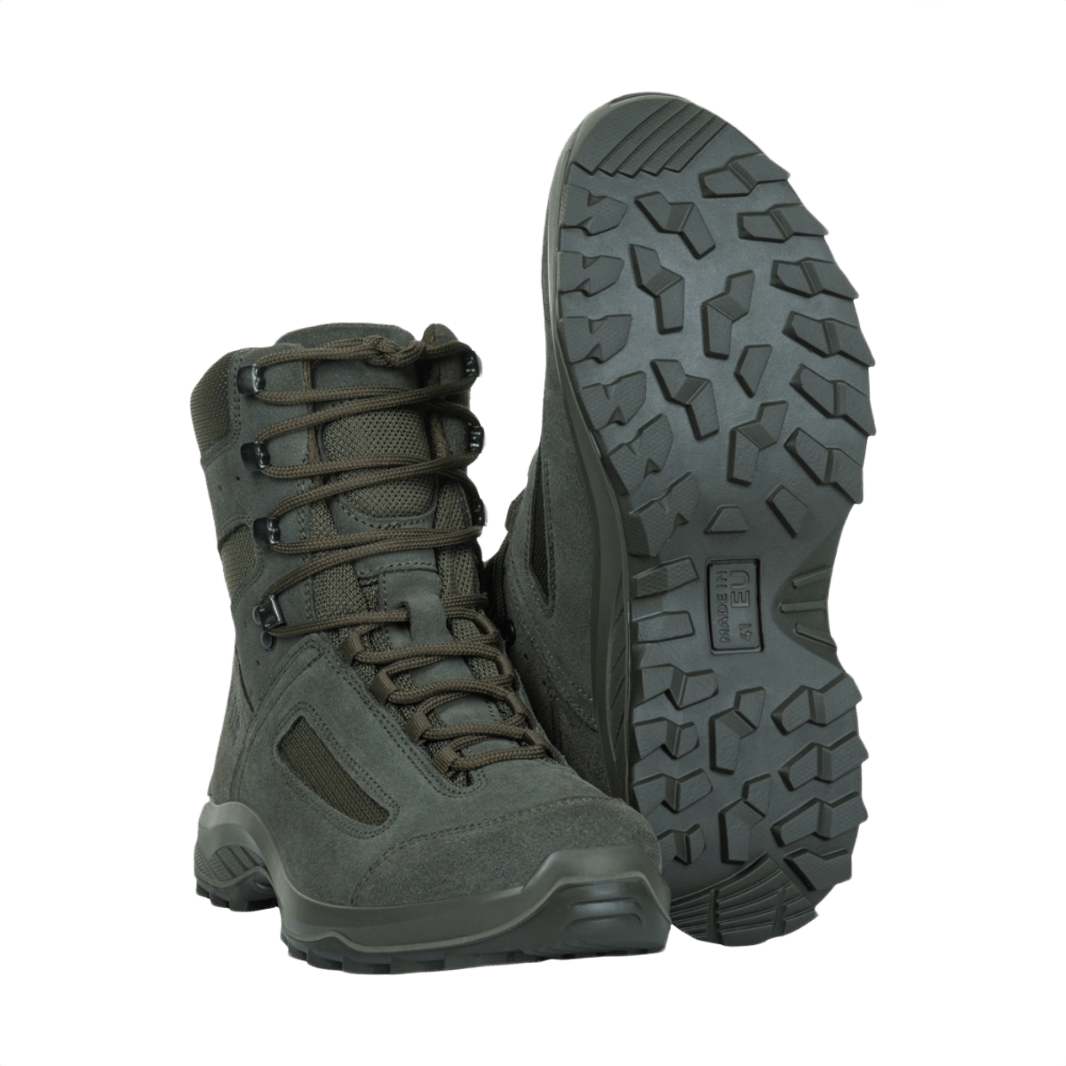 M-Tac Taktiske Sommerstøvler i grønt design, lavet af højkvalitets læder og Cordura® mesh for komfort og holdbarhed