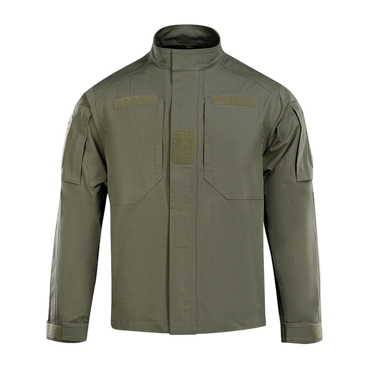 M-Tac Jakke Patrol Flex i taktisk design med lommer og velcro, ideel til praktisk brug, ståkrave, YKK lynlås, olivengrøn farve.