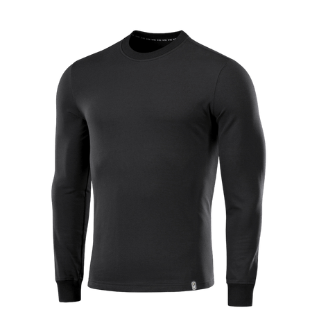 M-Tac Pullover 4 Seasons in black with crew neck and long sleeves, made of 95% cotton and 5% elastane, suitable for everyday and tactical use