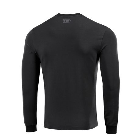M-Tac Pullover 4 Seasons in black, back view, made of cotton and elastane, ideal for all-year use; minimalist versatile design