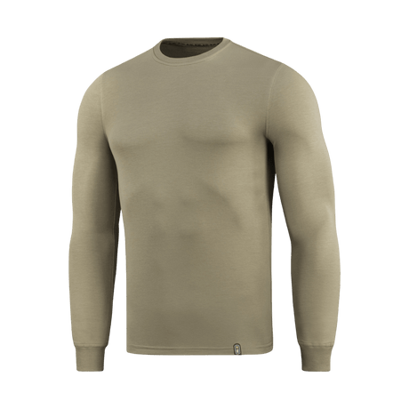 M-Tac Pullover 4 Seasons with crew neck in beige, minimalist design for tactical and everyday use, made of cotton and elastane
