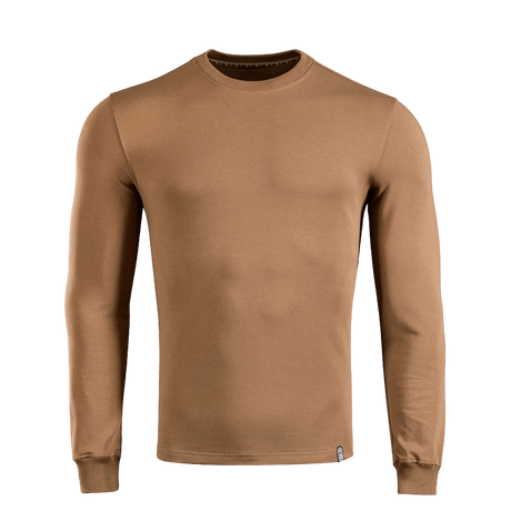 M-Tac Pullover 4 Seasons with crew neck for everyday and tactical use, 95% cotton, 5% elastane, beige color, minimalist design