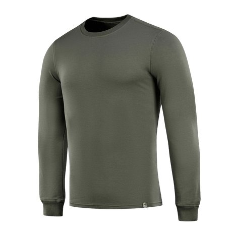 M-Tac Pullover 4 Seasons in olive green with crew neck, year-round use, minimalist design, 95% cotton/5% elastane.