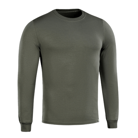 M-Tac Pullover 4 Seasons in olive green with crew neck, suitable for tactical and everyday use in all seasons.