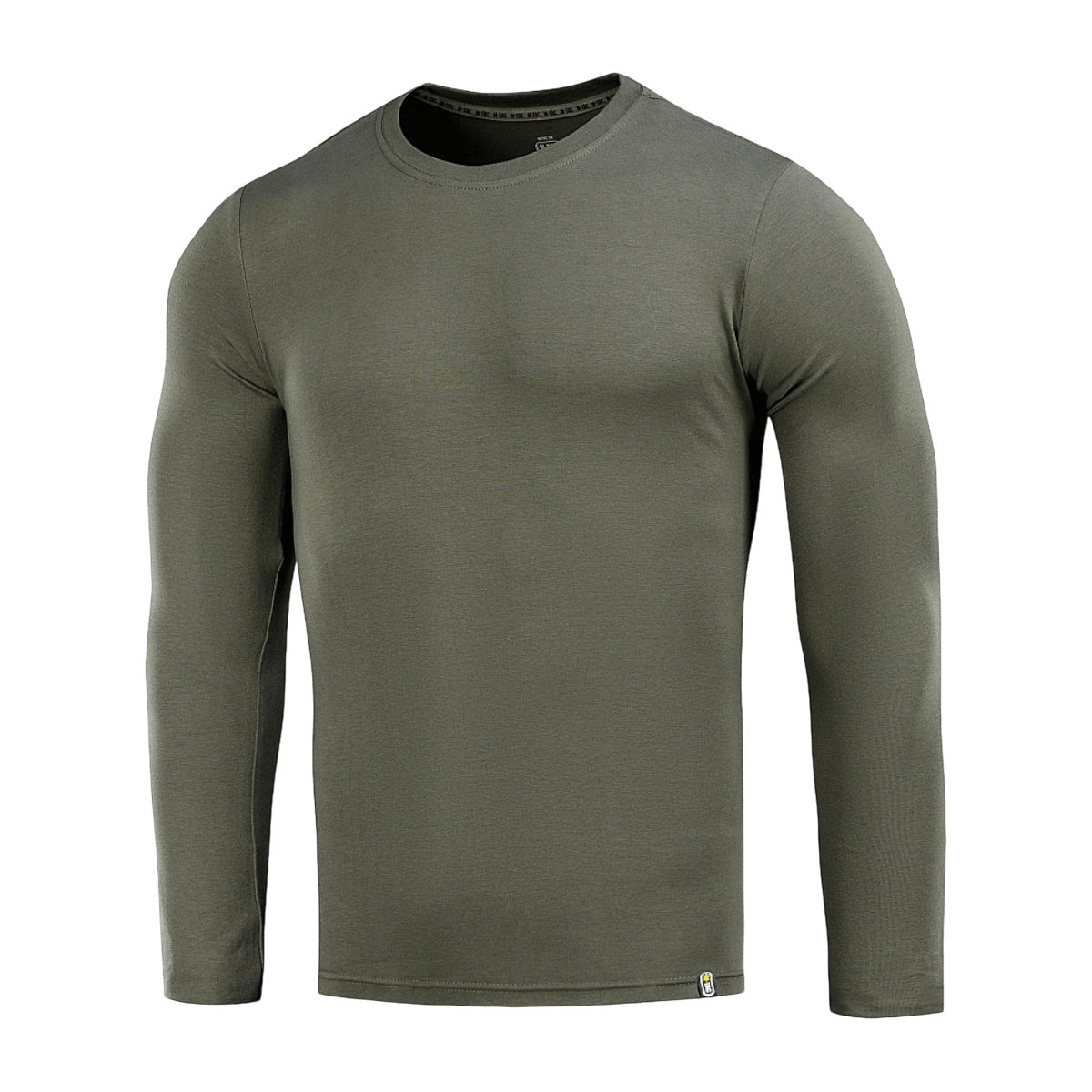 M-Tac Long-sleeve T-shirt 93/7 i olivenfarve, lavet af 93% bomuld og 7% elastan, ideel til hverdag og udendørs aktiviteter.