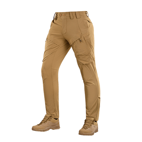 M-Tac Bukser Rubicon Flex i beige farve, designet til træning og fritid med innovativ cargo-lomme og 4-Way Stretch materiale.