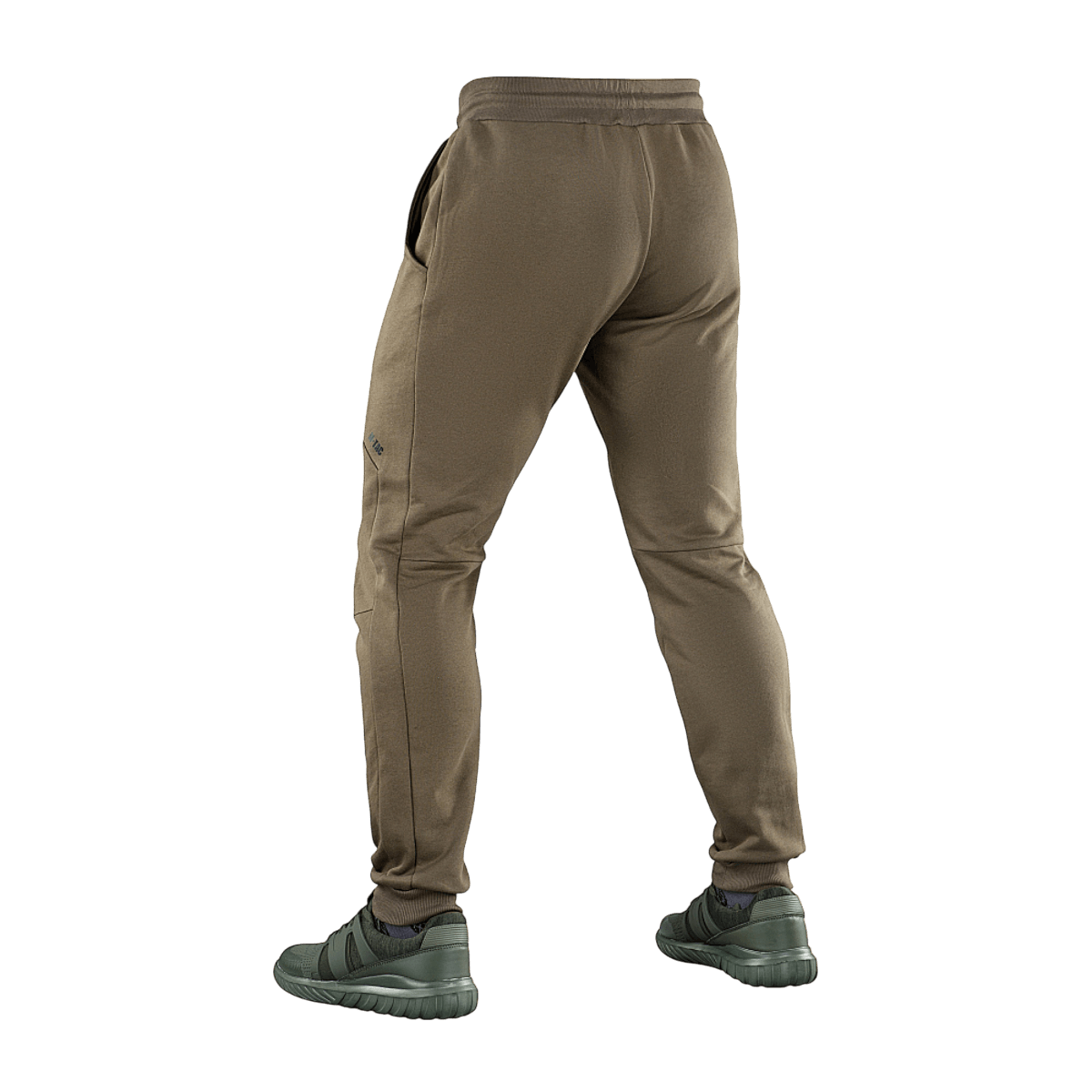 M-Tac Bukser Stealth Cotton, brune bomuldsbukser, bagfra, med elastik i taljen og sidelommer, i en sportslig stil for bevægelsesfrihed.