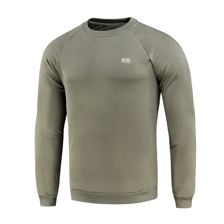 M-Tac Cotton Sweatshirt i olivengrøn med ribkanter og løs pasform til komfort og bevægelighed. Ideel til løb og fitness.