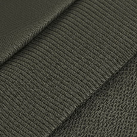 Detalje af M-Tac Cotton Sweatshirt i 100% bomuld med ribkanter, ideel til løb og fitness.
