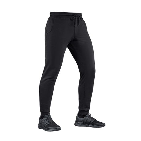 M-Tac Cotton Classic pants in black, versatile sports pants for running and fitness, made of 100% cotton for comfort and breathability.