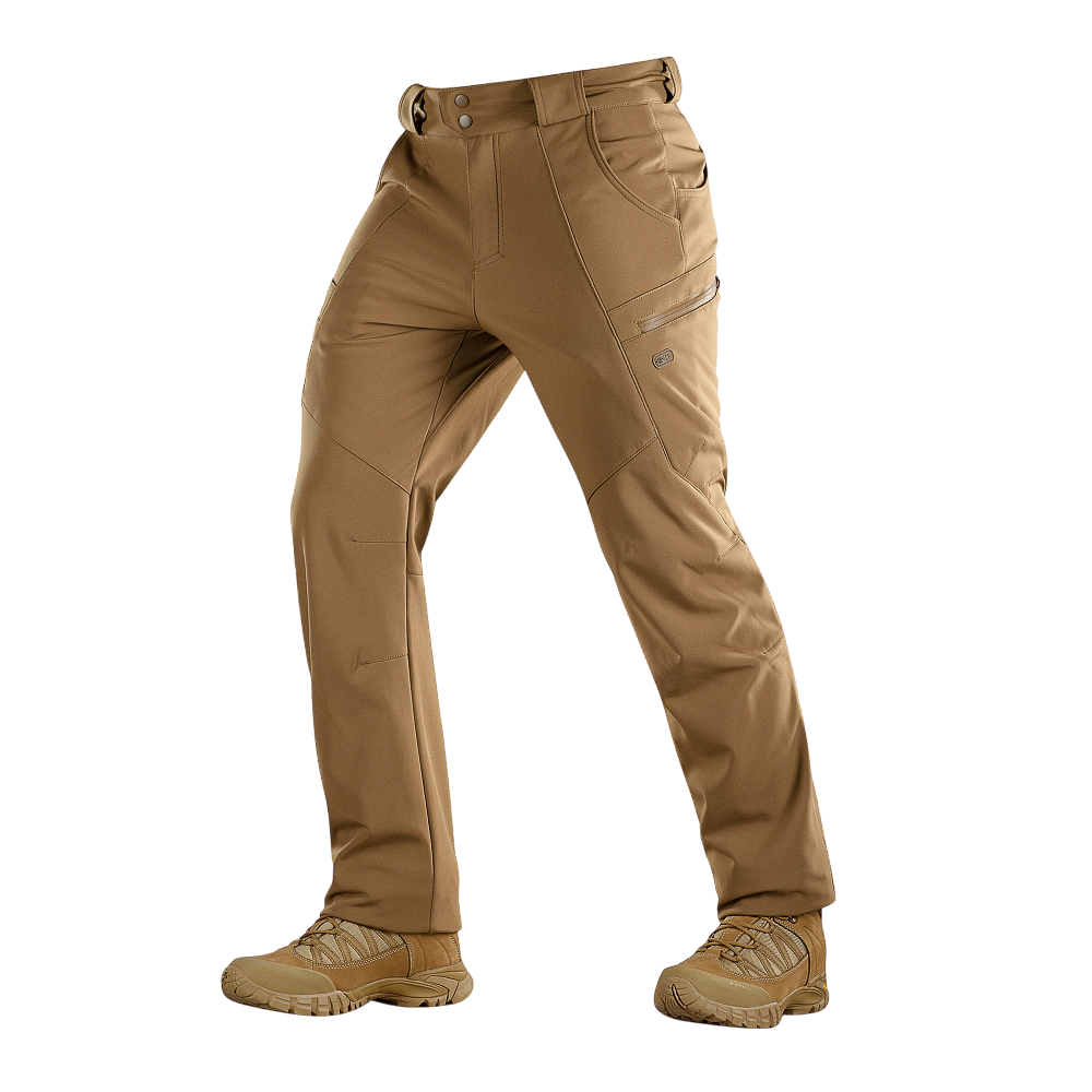 M-Tac Bukser Soft Shell Vinter i slidstærkt materiale med høj talje, ideelle til efterår og vinter for komfort og beskyttelse.