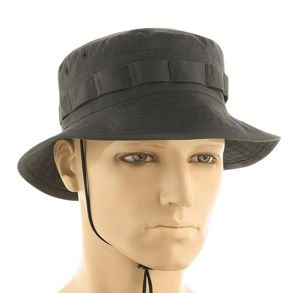 M-Tac Panama Rip-Stop army-hat med semi-stiv skygge og ventilationshuller, inspireret af Boonie-model, på mannequin hoved