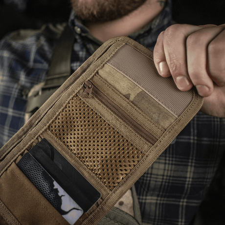 M-Tac Pung Elite Gen.II wallet in durable Cordura 500D, showing compartments for cards and coins.