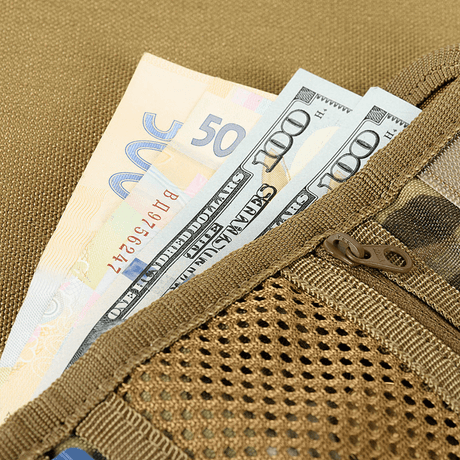 M-Tac Pung Elite Gen.II with cash and zipper in durable Cordura 500D, keeps money and cards secure.