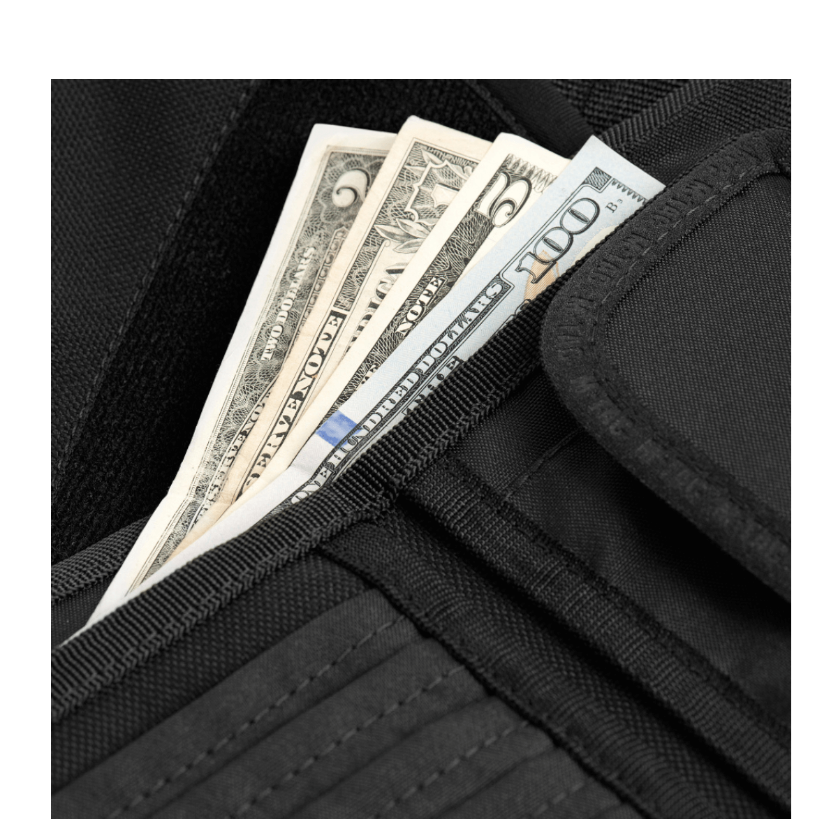 M-Tac Pung med Patch Panel Elite Large med seddelrum og velcro-lukning. Holdbar CORDURA®-pung til sikker opbevaring af kontanter og kort.