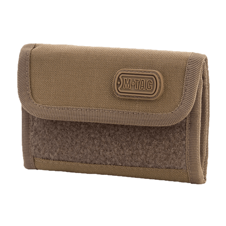 M-Tac Wallet with Patch Panel Elite in CORDURA® material, brown military-style, pocket for credit cards, Velcro closure and loop-panel.