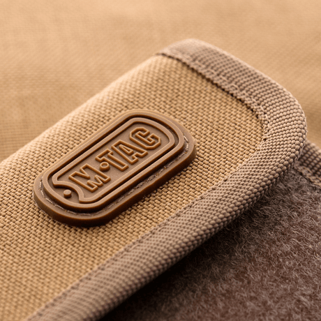 M-Tac Wallet with Patch Panel Elite in durable 1000D CORDURA® material, detail of M-Tac logo on the wallet in military-style.