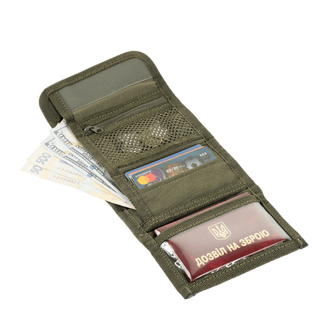 M-Tac Patch Panel Elite Gen. II wallet in durable material with compartments for bills, cards and documents, including coin pocket.