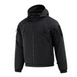 M-Tac Alpha Gen.III Pro Vinterjakke i sort med justerbar hætte og vandtæt nylon, ideel til temperaturer ned til -20°C.
