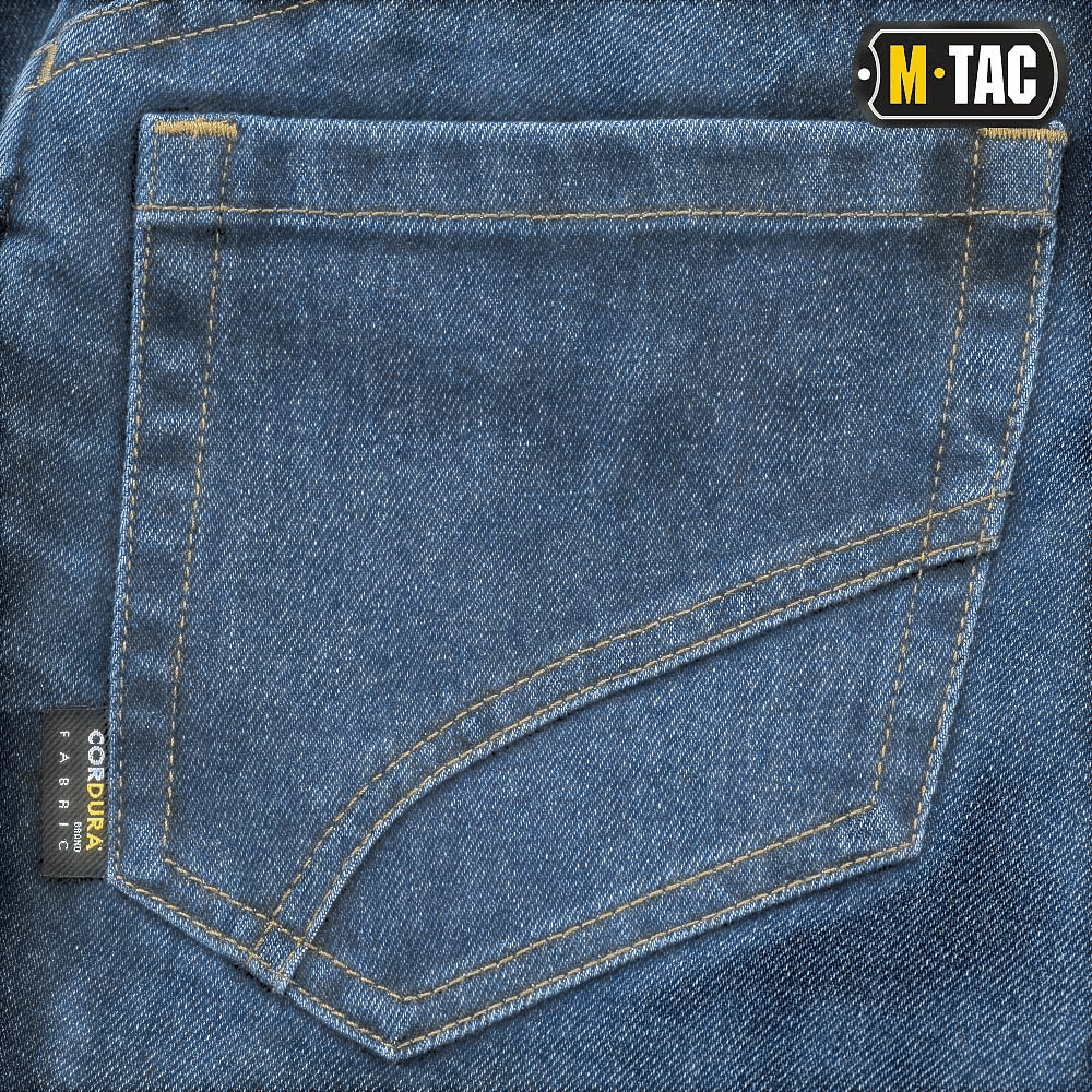M-Tac Jeans Tactical Gen. I Cordura Regular Fit i holdbar Cordura denim med forstærkede lommer. Komfortabel og stilfuld til hverdagsbrug.