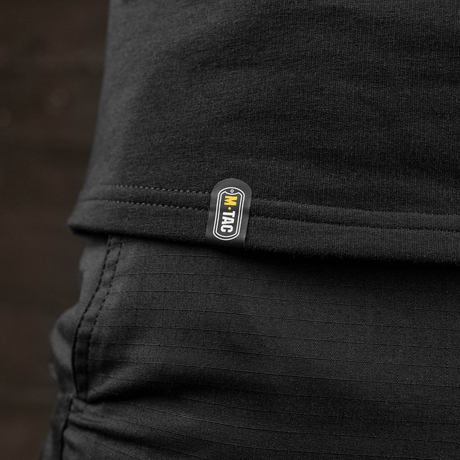 M-Tac Raglan Athlete sweatshirt in black, showing minimalist design and logo detail.
