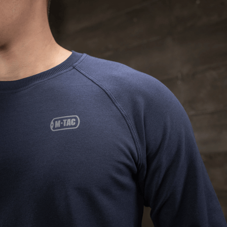 M-Tac Raglan Athlete sweatshirt, navy blue, with raglan sleeves and M-Tac logo, ideal for sport and everyday, comfortable and mobile.
