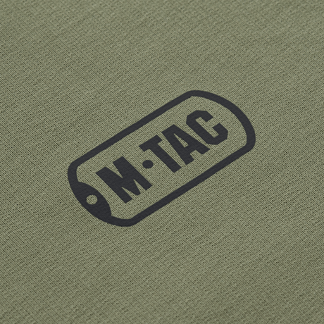 M-Tac Raglan Athlete in olive with logo, ideal for everyday and sport. Comfortable top with raglan sleeves and elastane for freedom of movement.