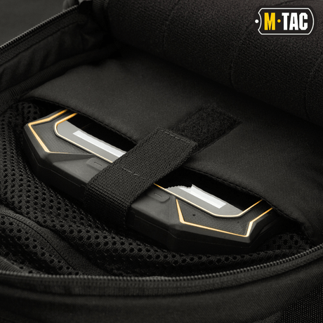 M-Tac Buckler Bag Elite with hidden weapon compartment and MOLLE system in black Cordura 500D material.