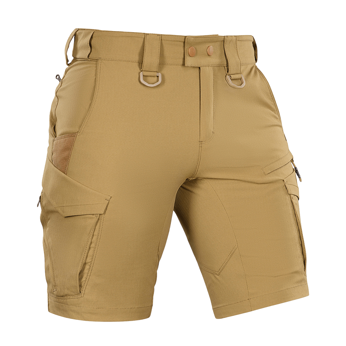 M-Tac Aggressor Summer Flex Shorts i letvægts Rip-Stop stof med flere funktionelle lommer, perfekt til udendørs aktiviteter.