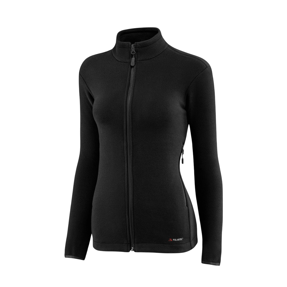 M-Tac Sweater Nord Fleece Polartec Dame i sort, designet til komfort og varme med Polartec® 200 fleece og YKK-lynlås.