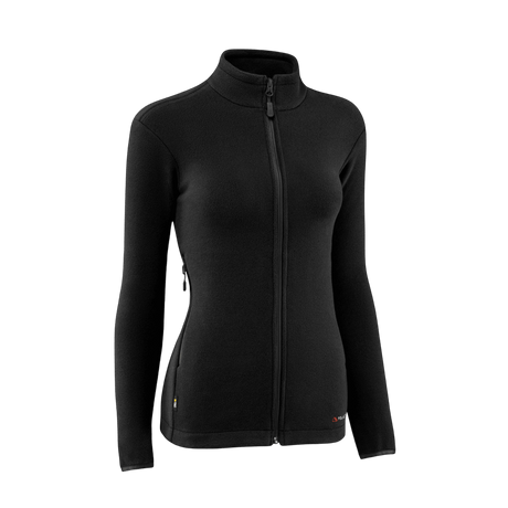 M-Tac Sweater Nord Fleece Polartec Dame i sort, designet til komfort og varme, med YKK-lynlås og stand-up krave til kvinder i taktiske miljøer.