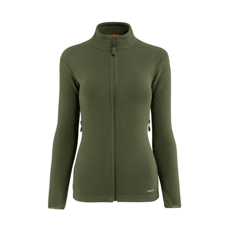 M-Tac Sweater Nord Fleece Polartec Dame i olivengrøn med YKK-lynlås og stand-up krave, lavet af Polartec 200 Series fleece for kvinder.