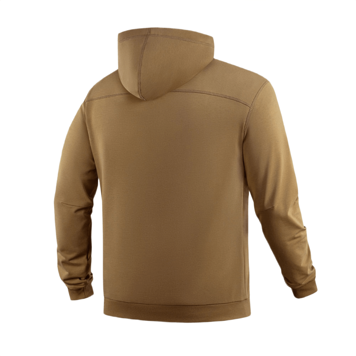 M-Tac Hoodie Freedom set bagfra i brunt militærdesign med justerbar hætte og elastiske manchetter, komfortabel bomuldsblanding.