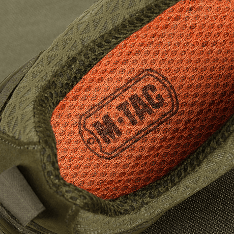 M-Tac Tactical Sneakers Patrol R Vent med åndbart for i orange og slidstærk læderoverdel i grønt