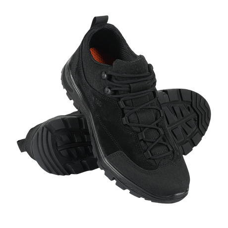 M-Tac Tactical Sneakers Patrol R Vent i sort, ideelle til trekking og outdoor-aktiviteter med holdbart læder og åndbare meshindsatser.
