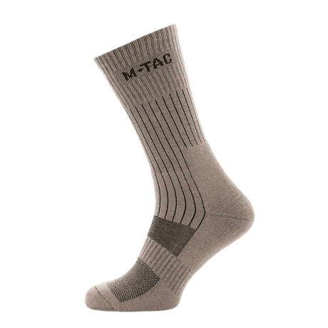 M-Tac Høje Sokker Mk.2 i beige, ideelle til trekking og aktivitet, med termozoner og støtte for optimal komfort.